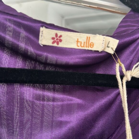 NWT Tulle / Anthropologie Purple Sheer Detailing Dress - Picture 3 of 8